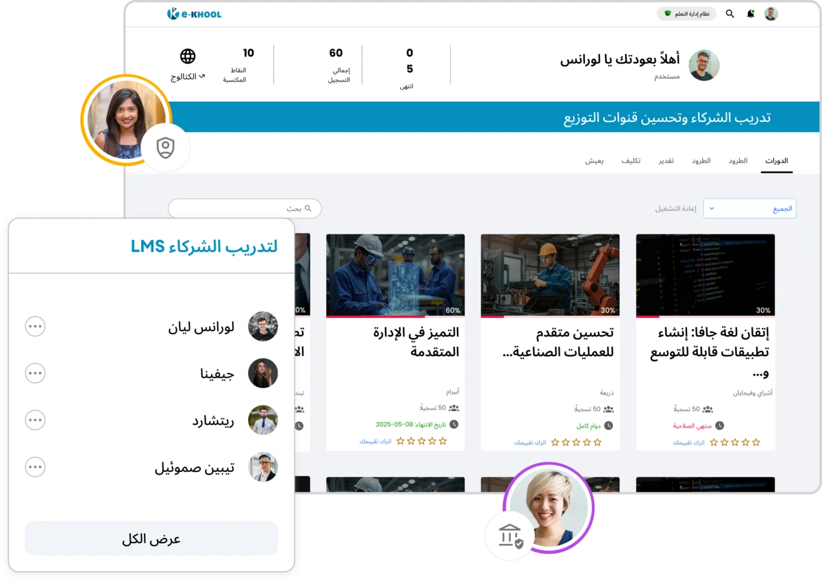 نظام إدارة التعلم لتدريب الشركاء وتحسين الأداء والتعاون الرقمي