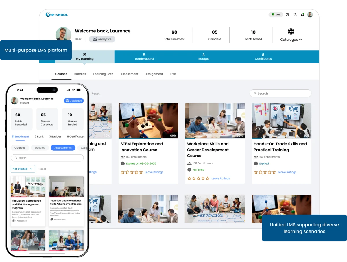 LMS Platform for different cross-functional learning use case purpose