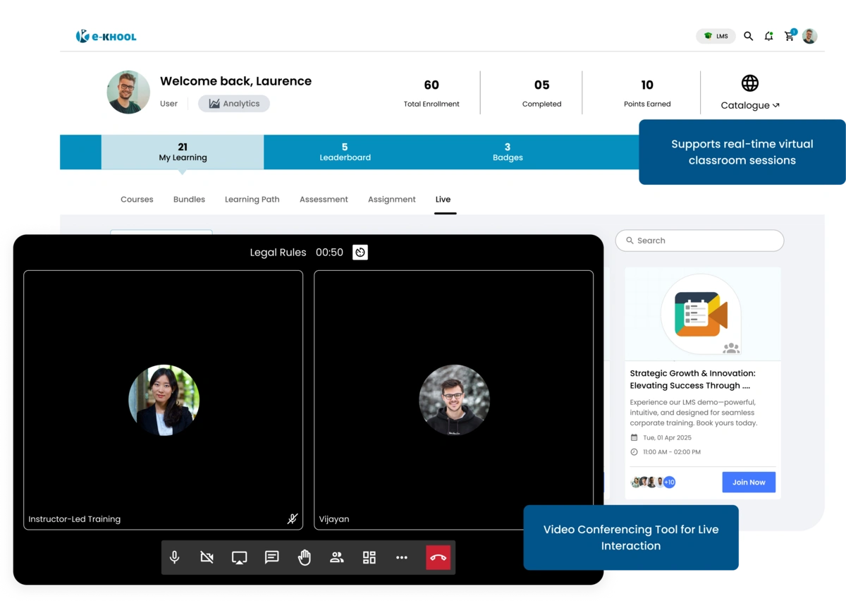 Group chat feature enabling team-based learning and instant communication