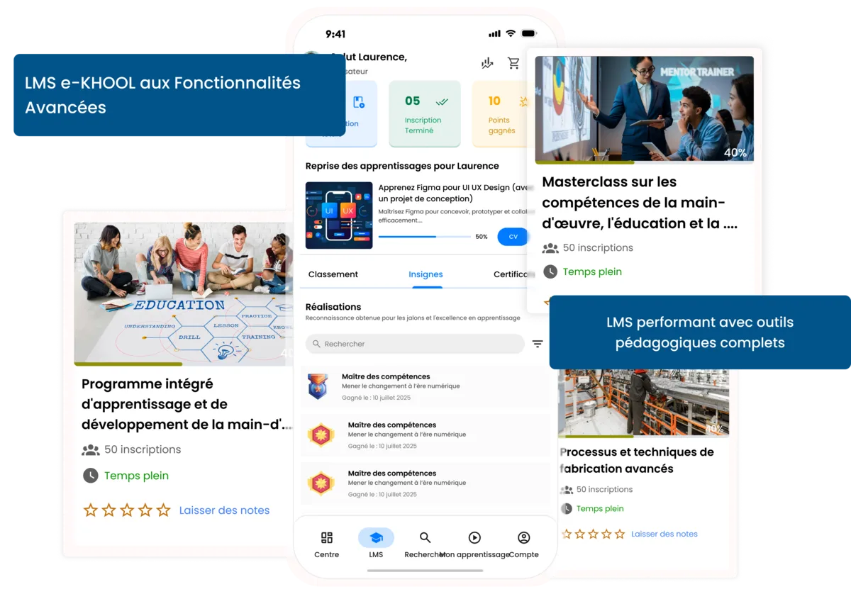 LMS avancé avec outils d’apprentissage complets