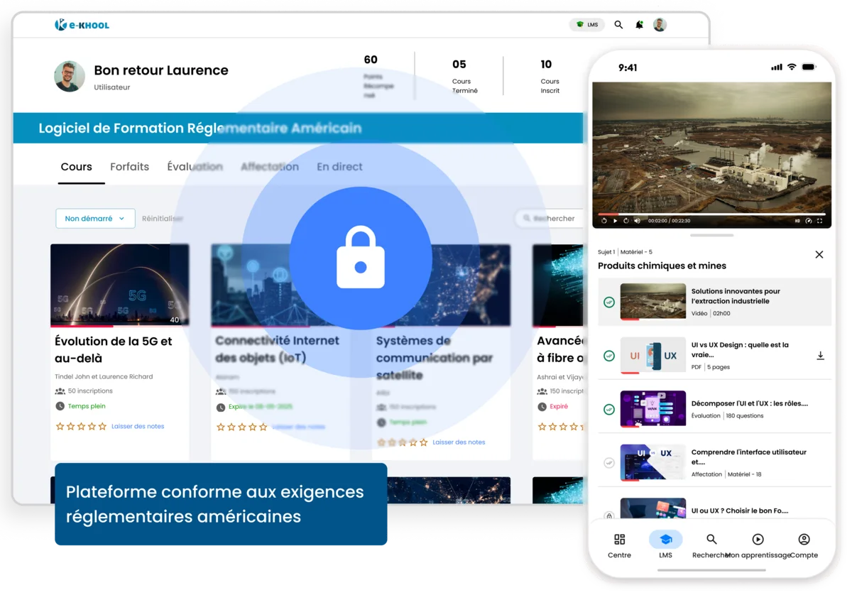 Plateforme conforme aux normes réglementaires américaines