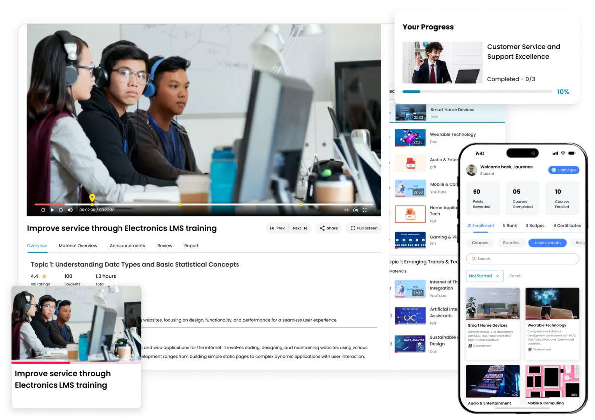 Customer service and support excellence courses powered by e-KHOOL LMS for consumer electronics workforce