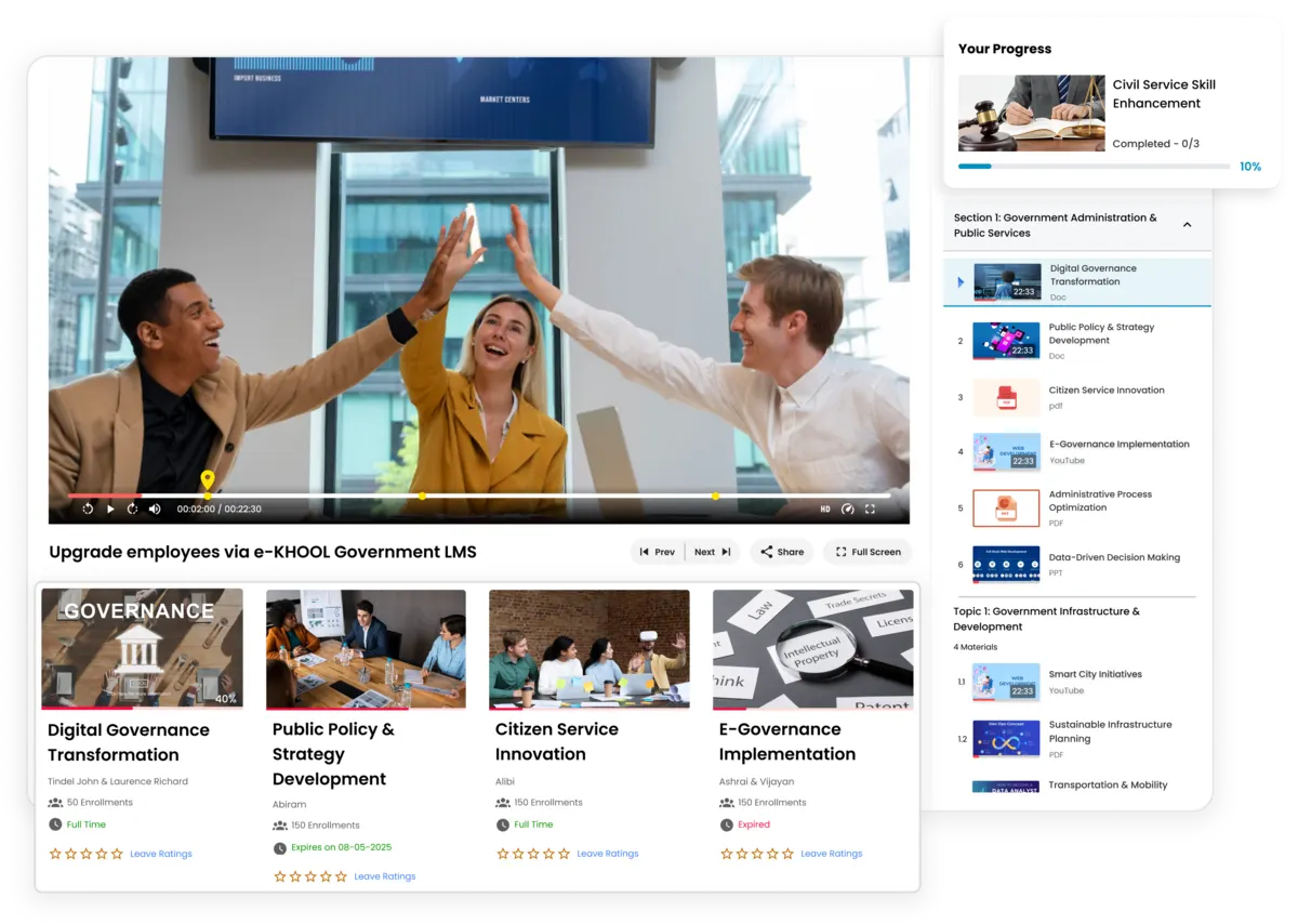 Enhance civil servants skills and performance through LMS-based training programs