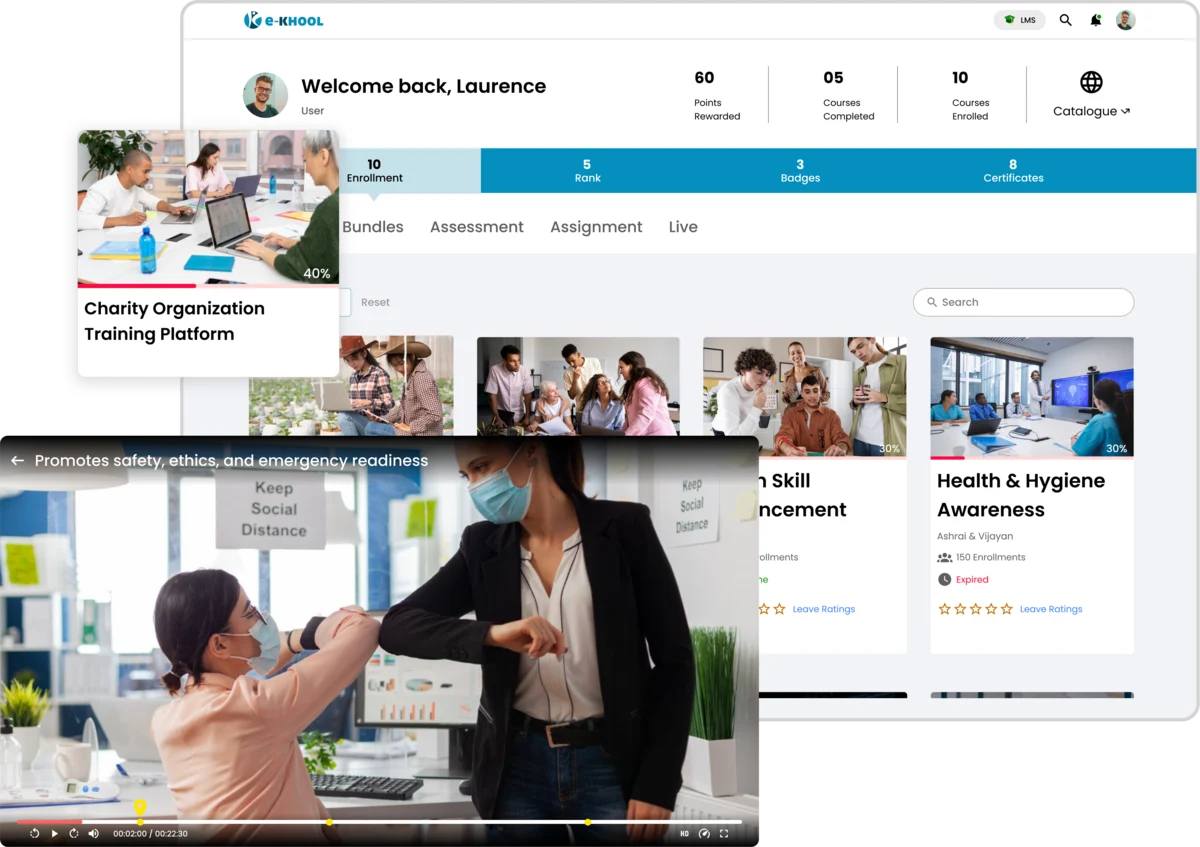 Charity organization LMS for safety, ethics, and emergency response training.