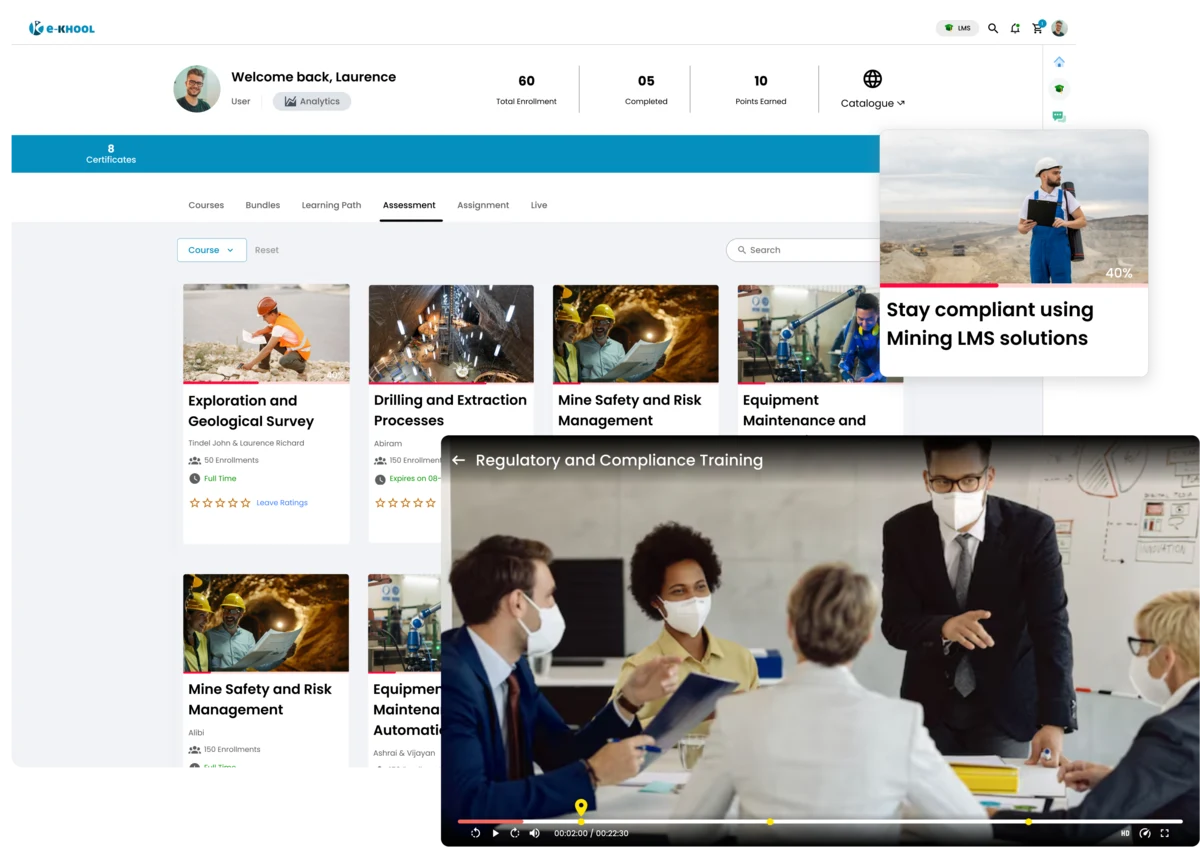 Regulatory and compliance learning programs with e-KHOOL LMS for professional workforce