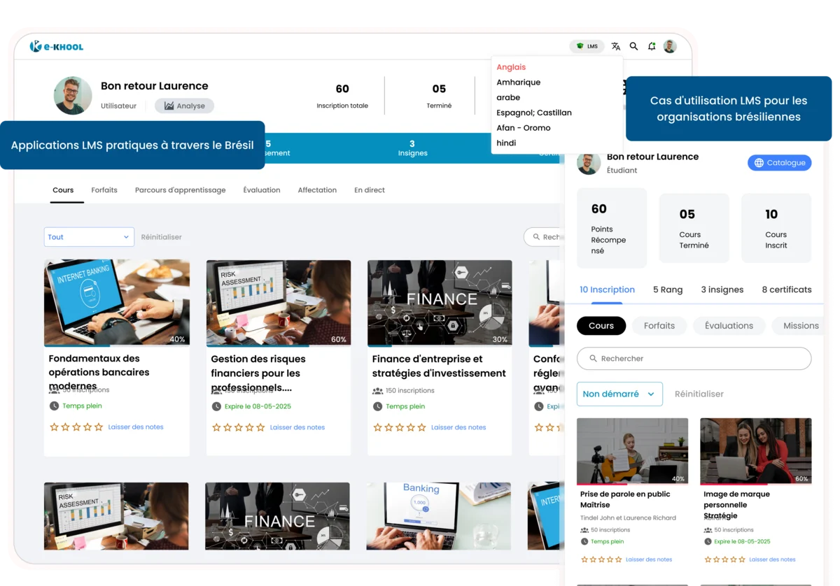 Plataforma LMS com suporte português Brasil