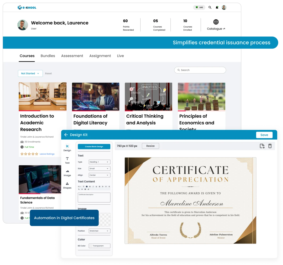 Automation in digital certificates process