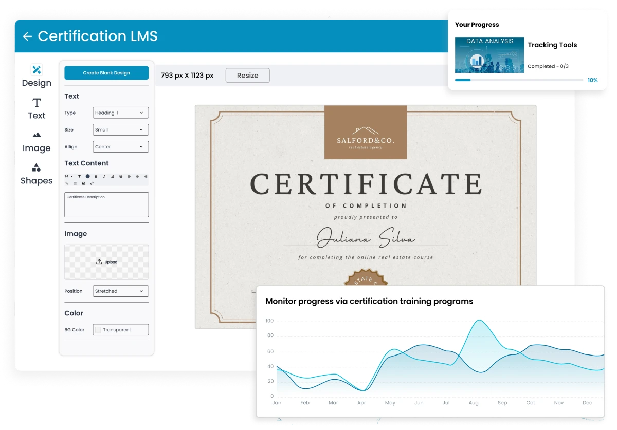Tracking tools in certification training programs