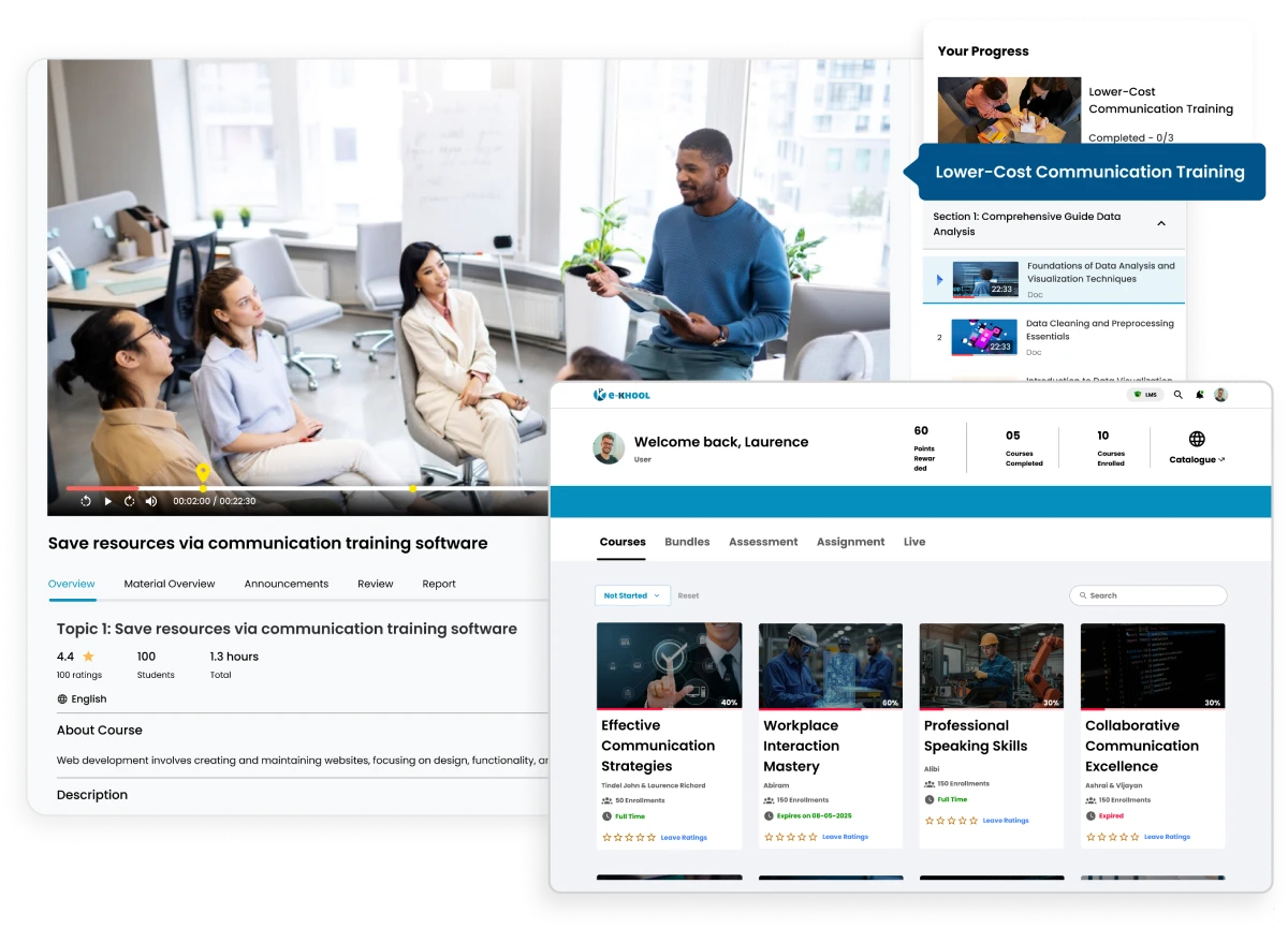 Lower cost communication training platform