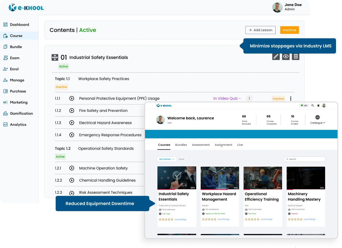 Reduced Equipment Downtime in Industry LMS