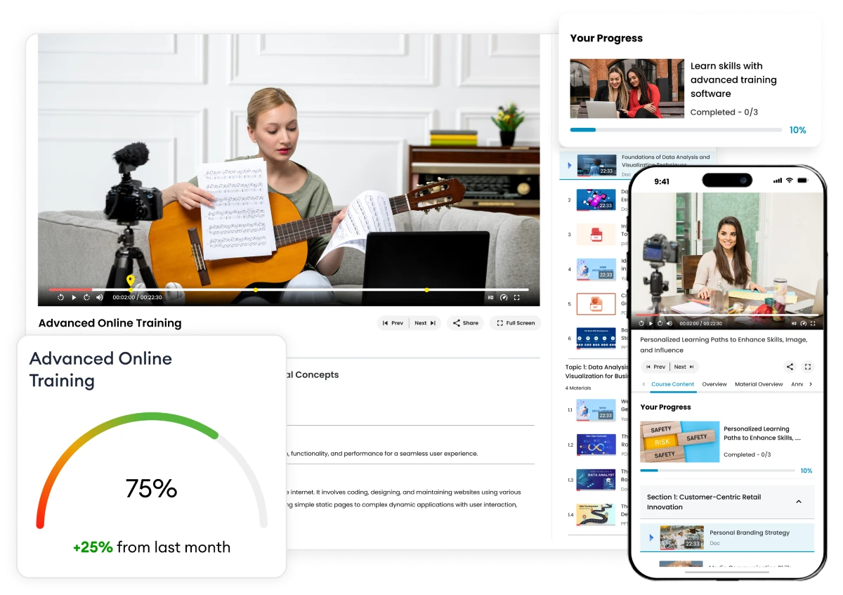 Teach your skill with advanced training software designed for online learning