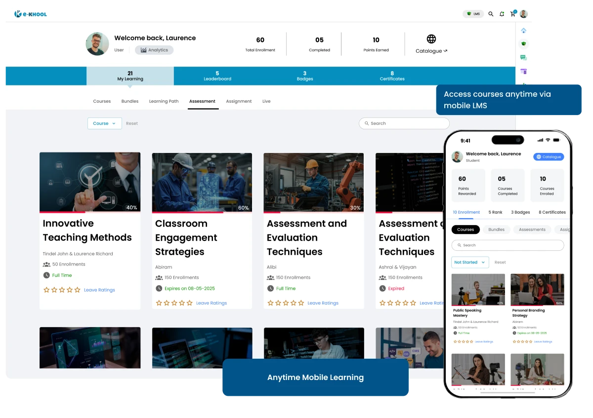 Mobile Learning Management System with Anytime Access