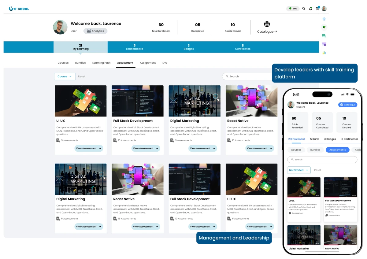 LMS for Management and leadership in skill training